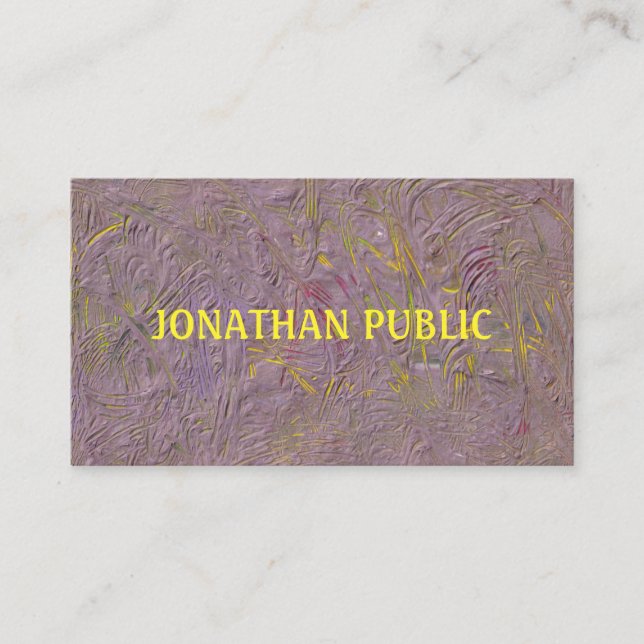 Carte De Visite Personnaliser Elegant Moderne Modèle d'art Abstrai (Devant)