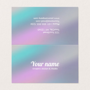 Carte De Visite Personnaliser en pastel d'arc-en-ciel olographe