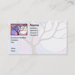 Carte De Visite Personnaliser l'aquarelle Arbre et lune - Rose ble