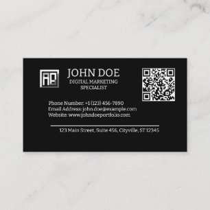 Carte De Visite personnaliser LOGO & QR code   Moderne