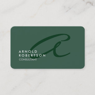 Carte De Visite Personnaliser Monogramme gris clair vert tendance