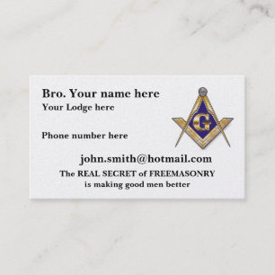 CARTE DE VISITE PERSONNALISEZ LA LOGE MAÇONNIQUE
