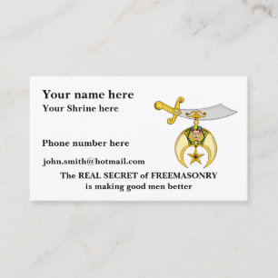 Carte De Visite Personnalisez l'emblème maçonnique et de Shriner