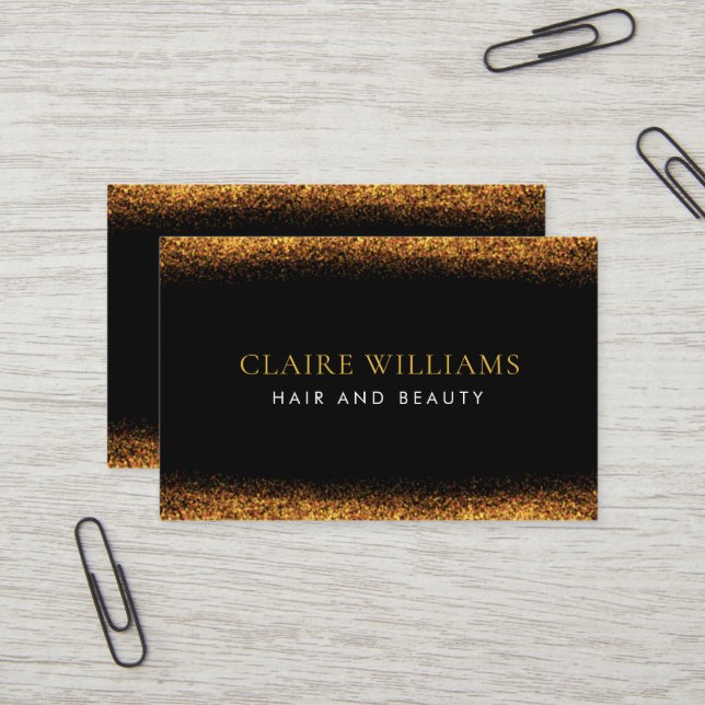 Carte de visite personnel Black and Gold Classy (Devant/Arrière en situation)
