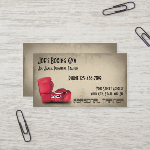 Carte de visite personnel de gymnase de boxeur