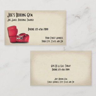 Carte de visite personnel de gymnase de boxeur