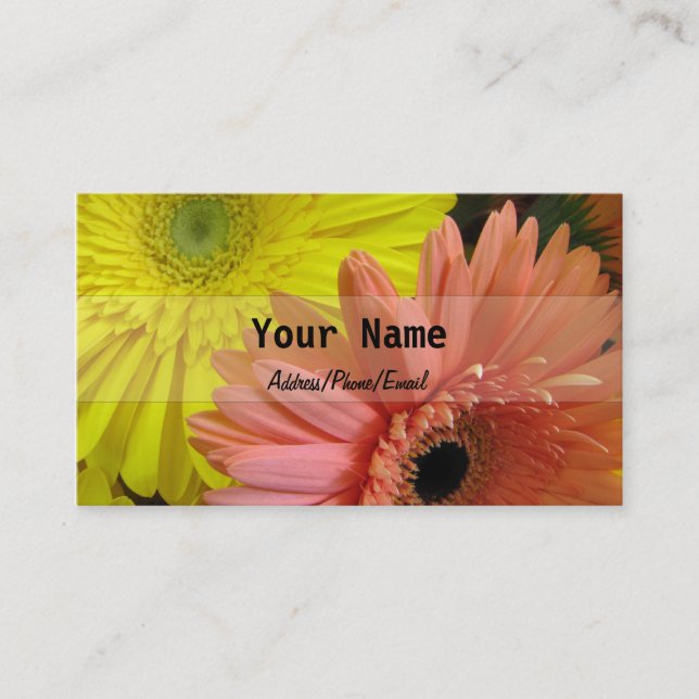 Carte de visite personnel de marguerite de Gerbera (Devant)