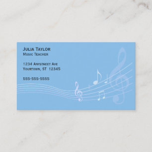Carte De Visite Personnel De Musique Wave Music Enseignant