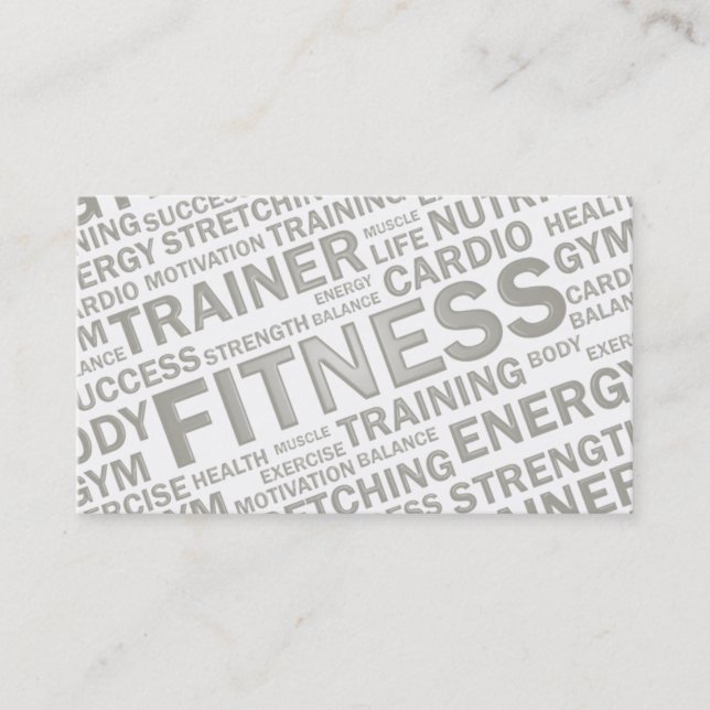 Carte de visite personnel d'entraîneur et de forme (Devant)