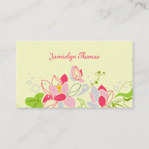 Carte de visite personnel - modèle floral