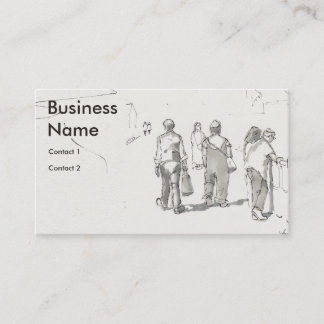 Carte De Visite Personnes marchant le long d'un dessin de promenad