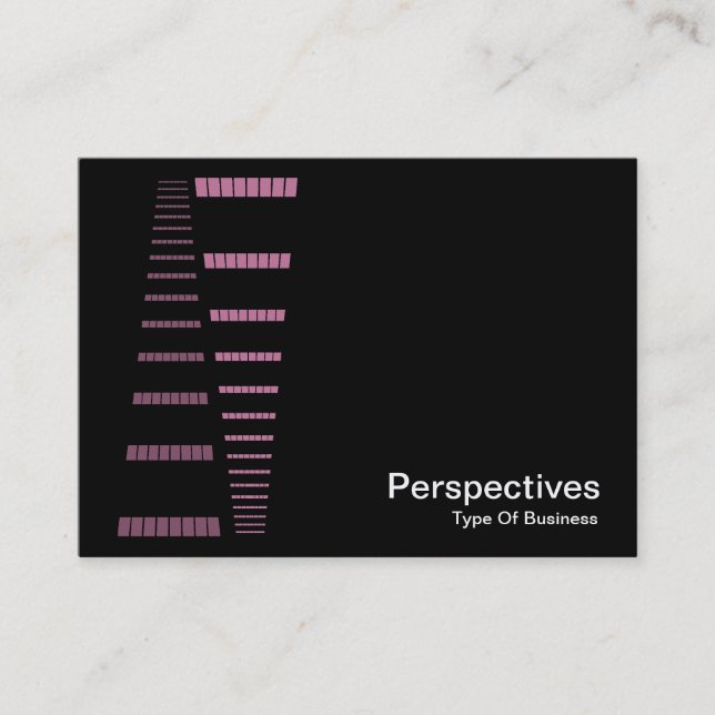 Carte De Visite Perspectives - rose et blanc sur noir (Devant)