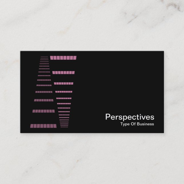 Carte De Visite Perspectives - rose et blanc sur noir (Devant)