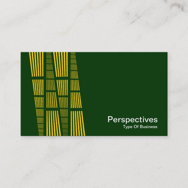 Carte De Visite Perspectives v2 - Ambre et blanc sur le vert foncé (Devant)