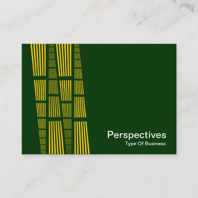 Carte De Visite Perspectives v2 - Ambre et blanc sur le vert foncé (Devant)