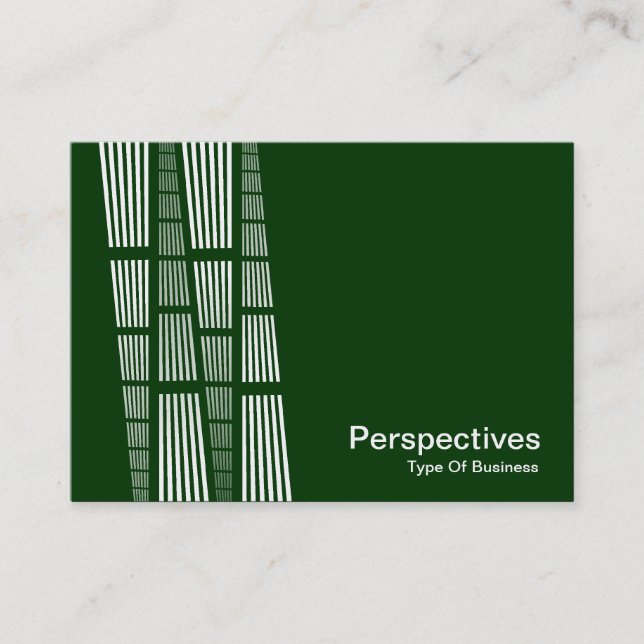 Carte De Visite Perspectives v2 - Blanc sur Vert foncé (Devant)