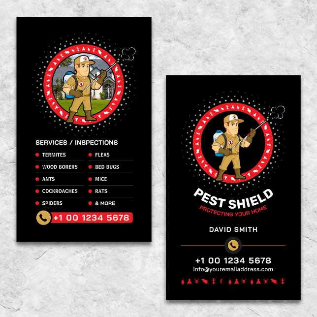 Carte De Visite Pest control Service, Exterminator, Fumigation (Créateur téléchargé)