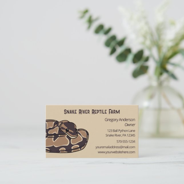 Carte De Visite Pet Ball Python Snake Repère (Debout devant)