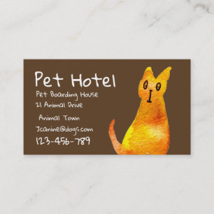 Carte De Visite Pet Hotel internat chat art professionnel