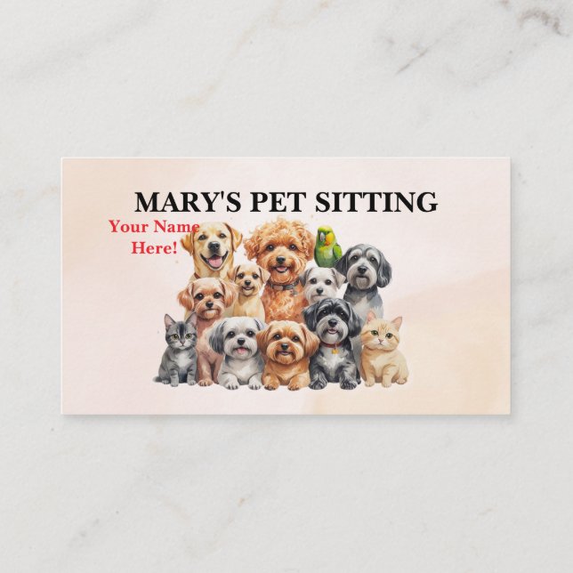 Carte De Visite Pet Sitter Business Card Dog Walker (Dos)