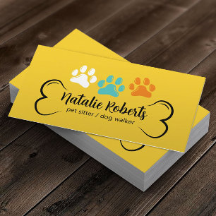 Carte De Visite Pet Sitter Dog Walker Couleur personnalisée Emprei