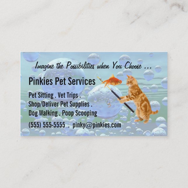 Carte De Visite Pet Sitter ou Pet Concierge Affaires Tabby Dreams (Dos)
