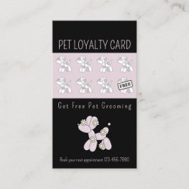 Carte De Visite Pet toiletter ballon chien rose fidélité