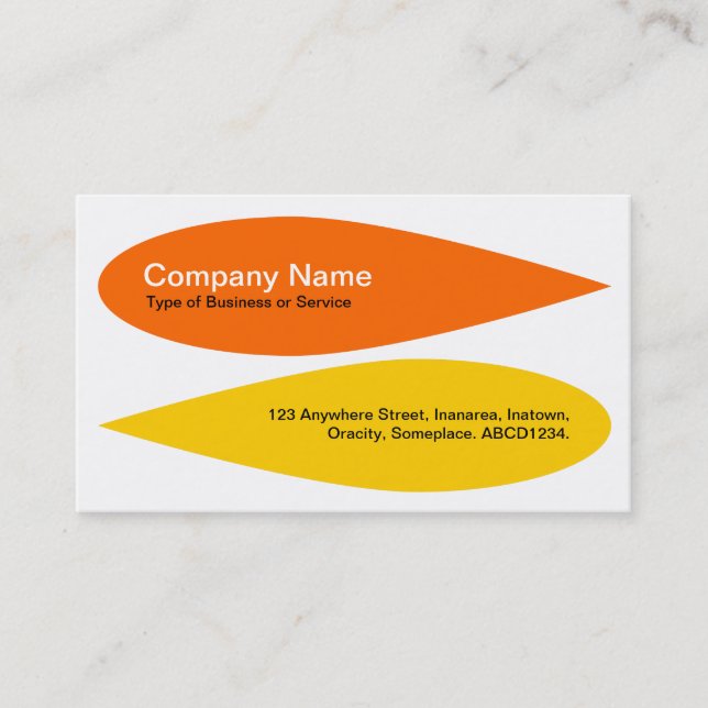 Carte De Visite Pétales alternatifs - orange et orange (Devant)