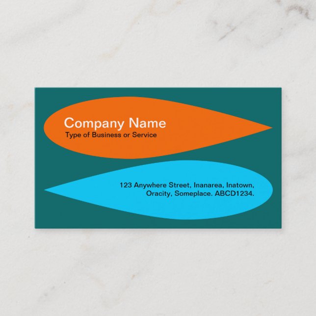 Carte De Visite Pétales alternatifs - Orange et Sky Blue (Devant)