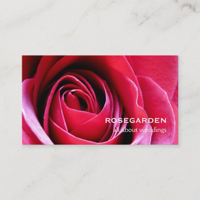 Carte De Visite Pétales d'amour de rose rouge (Devant)
