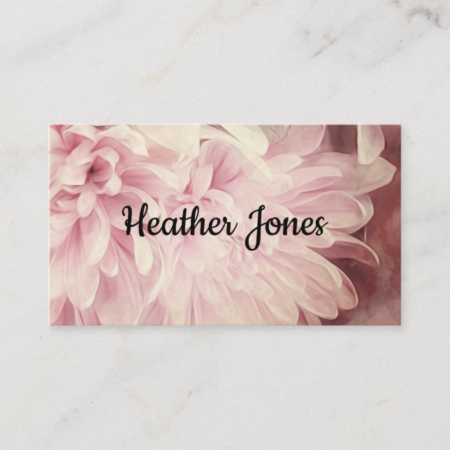 Carte De Visite pétales de fleurs délicat art photo rose pâle (Devant)