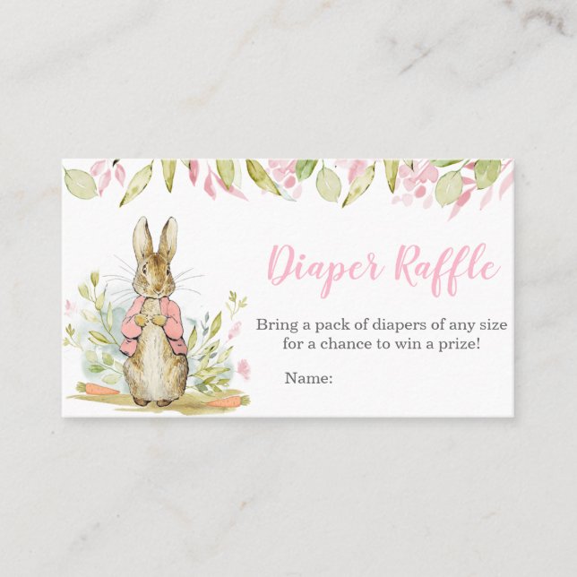 Carte De Visite Peter Rabbit Baby shower Déchets Raffle (Devant)