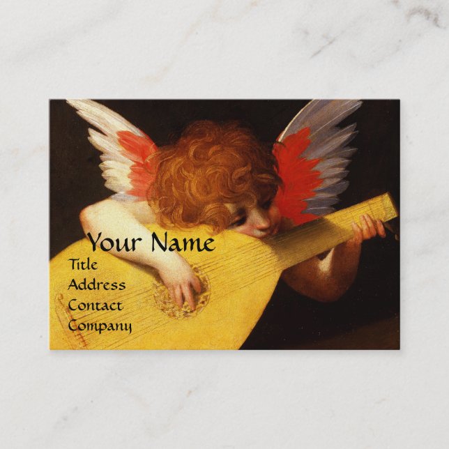 Carte De Visite PETIT ANGEL JOUER DE LA LUTE Musique Fabriquant Ch (Devant)