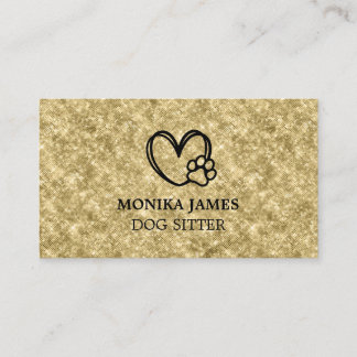 Carte De Visite Petit animal assis Coeur Chien Paws Logo Parties s