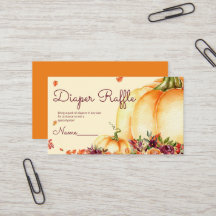 Petit billet de tirage de tombola citrouille