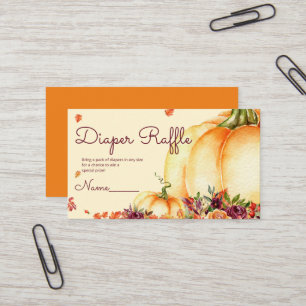 Carte De Visite Petit billet de tirage de tombola citrouille