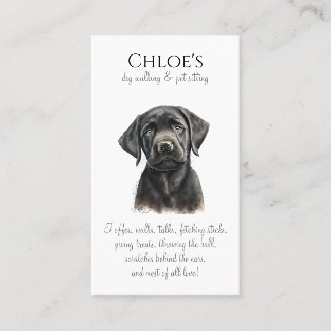 Carte De Visite Petit chien animal de compagnie Sitter chien Walke (Devant)