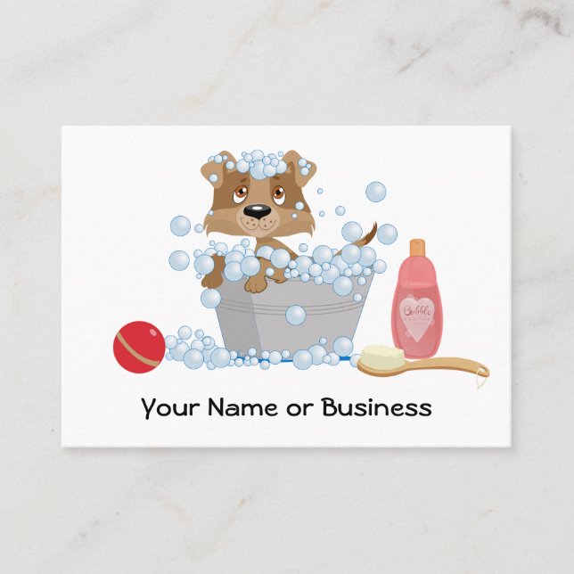 Carte De Visite Petit Chien Bain Animaux Grooming Chien Grooming (Devant)