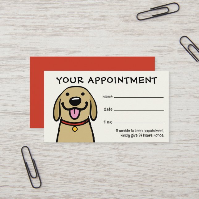 Carte De Visite Petit chien Jaune Lab Soins aux animaux de compagn (Devant/Arrière en situation)