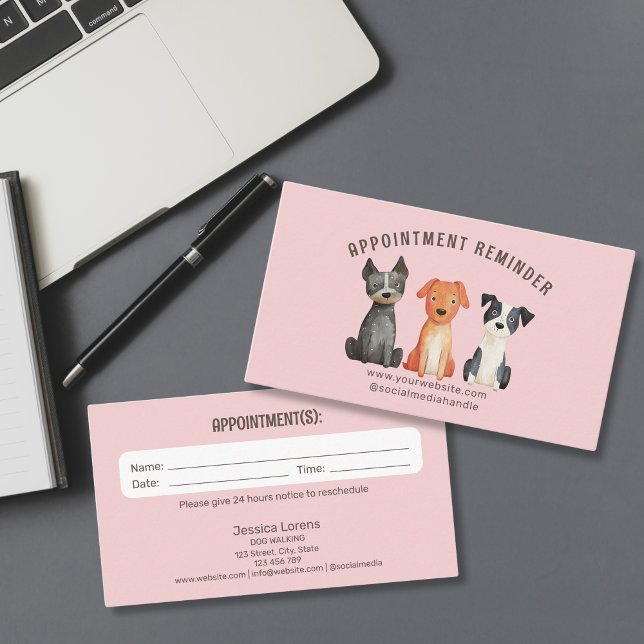 Carte De Visite Petit Chien Sitter Groomer Soins aux animaux de co (Créateur téléchargé)