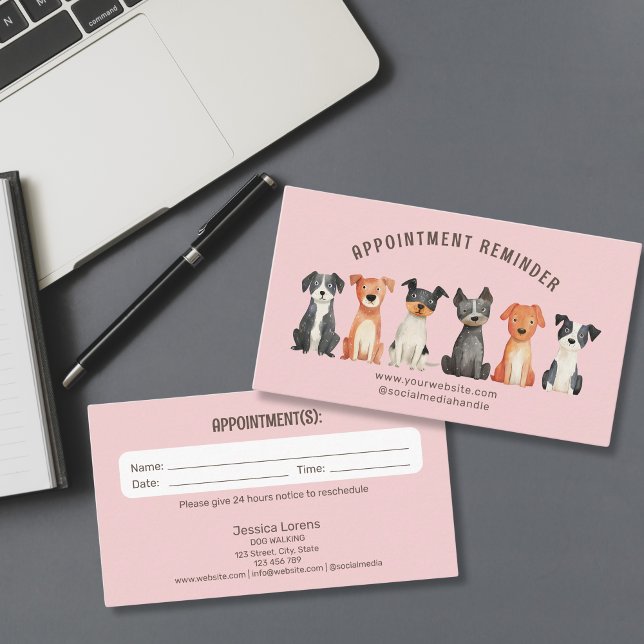 Carte De Visite Petit Chien Sitter Groomer Soins aux animaux de co (Créateur téléchargé)