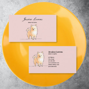 Carte De Visite Petit Chien Sitter, Poméranien Puppy Pet Groomer