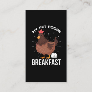 Carte De Visite Petit-déjeuner Humour Poulet Poops Oeufs Charmant