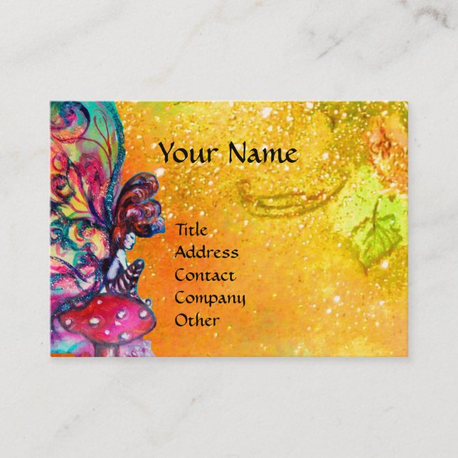 Carte De Visite Petit Elfe de Champignons (Devant)