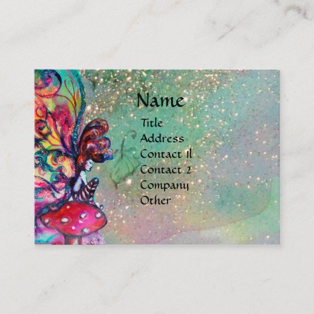 Carte De Visite Petit Elfe de Champignons (Devant)