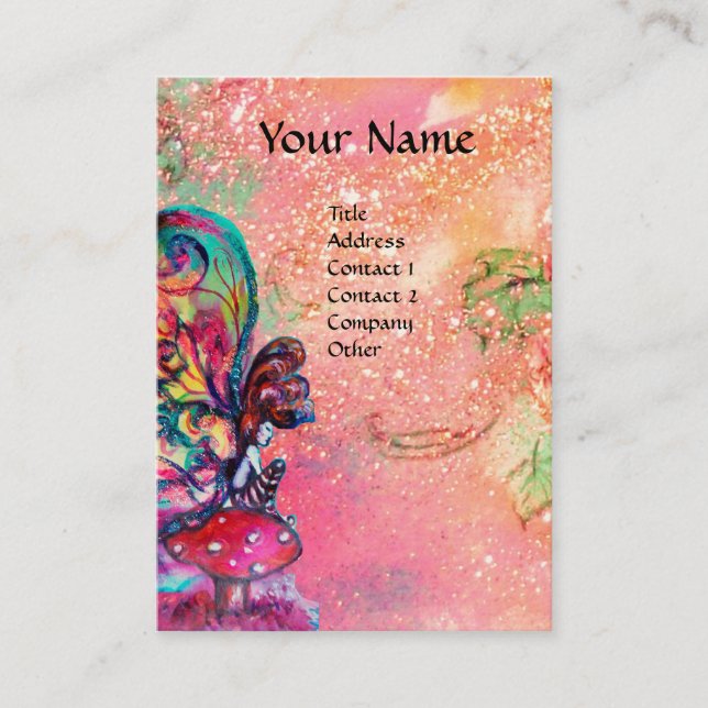 Carte De Visite Petit Elfe de Champignons (Devant)