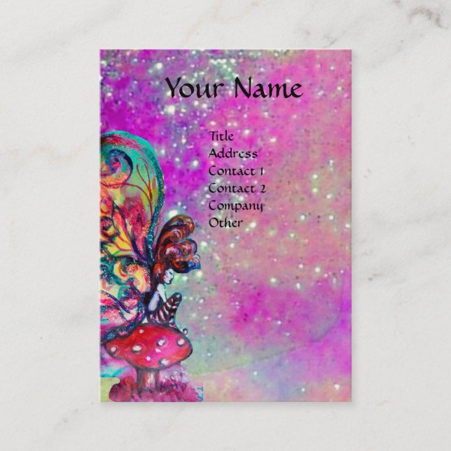 Carte De Visite Petit Elfe de Champignons, Violet, Violet (Devant)