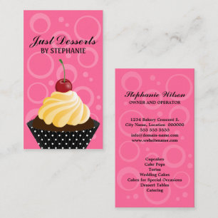 Carte De Visite Petit gâteau avec Baker de cerise