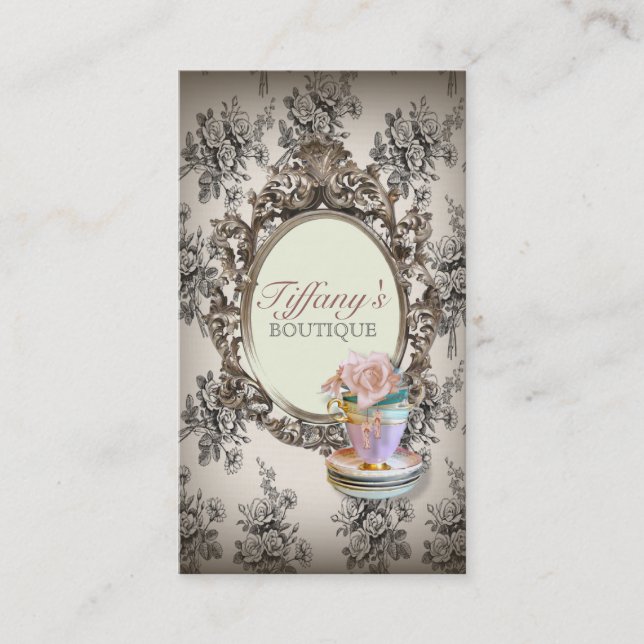 Carte De Visite petit gâteau floral de boulangerie de victorian (Devant)