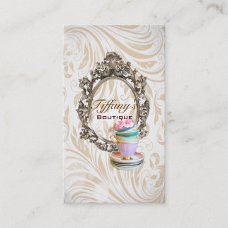 Carte De Visite petit gâteau floral de boulangerie de victorian